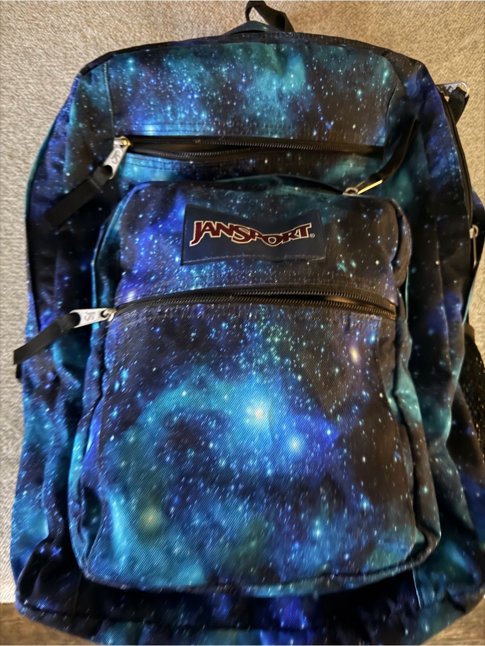 Jansport Galaxy Print Backpack in Blue and Black